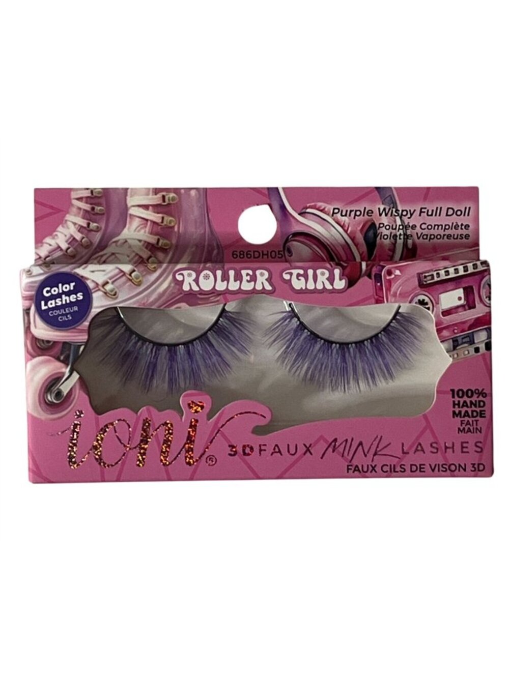 Ioni Purple Wispy Full Doll Faux Mink Strip Lashes Roller Girl